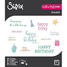 Sizzix Catherine Pooler Clear Stamps Print & Pattern Birthday Sentiments (667111)