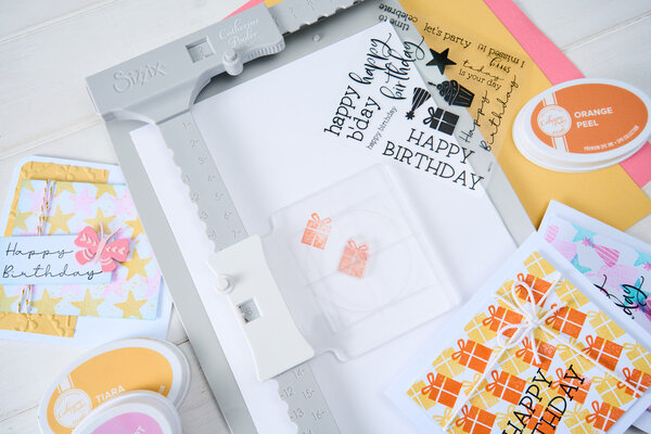 Sizzix PRE-ORDER Catherine Pooler Clear Stamps Print & Pattern Birthday Sentiments (667111)