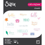 Sizzix Catherine Pooler Clear Stamps Print & Pattern Hello Sentiments (667112)