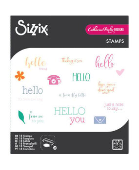 Sizzix Catherine Pooler Clear Stamps Print & Pattern Hello Sentiments (667112)