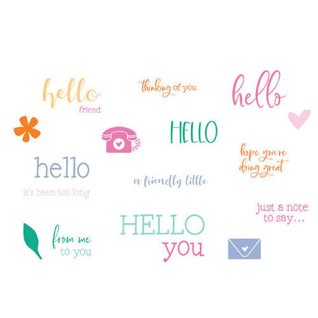 Sizzix PRE-ORDER Catherine Pooler Clear Stamps Print & Pattern Hello Sentiments (667112)