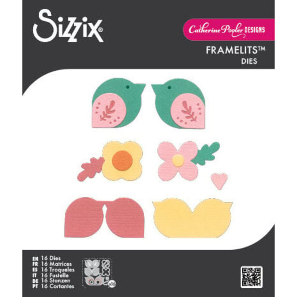 Sizzix Catherine Pooler Framelits Die Set Birds & Blooms #2 (667110)