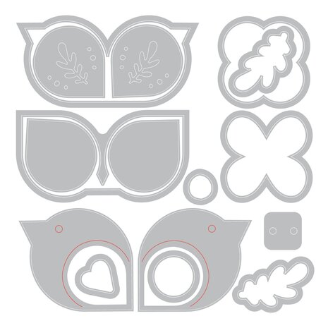 Sizzix PRE-ORDER Catherine Pooler Framelits Die Set Birds & Blooms #2 (667110)