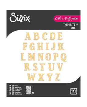 Sizzix Catherine Pooler Thinlits Die Set Folk Alphabet (667114)