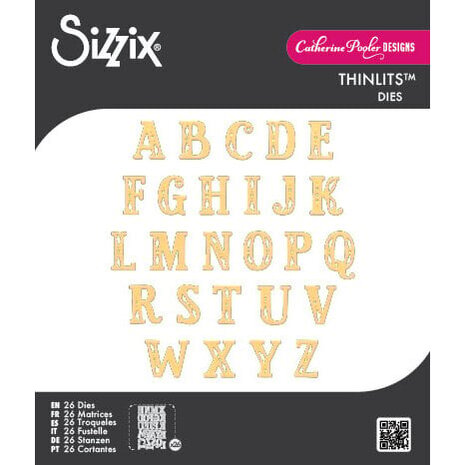 Sizzix Catherine Pooler Thinlits Die Set Folk Alphabet (667114)