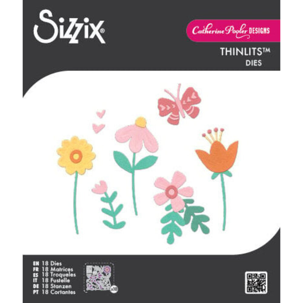 Sizzix PRE-ORDER Catherine Pooler Thinlits Die Set Friendly Florals (667115)