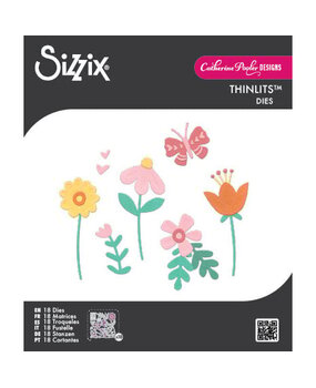 Sizzix PRE-ORDER Catherine Pooler Thinlits Die Set Friendly Florals (667115)