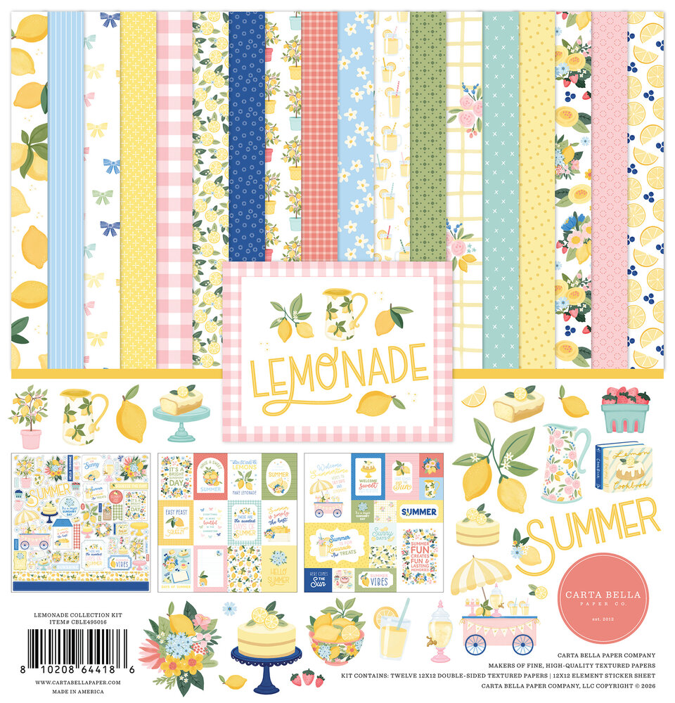 Carta Bella Lemonade 12x12 Inch Collection Kit (CBLE495016) Carta Bella Lemonade 12x12 Inch Collection Kit (CBLE495016)