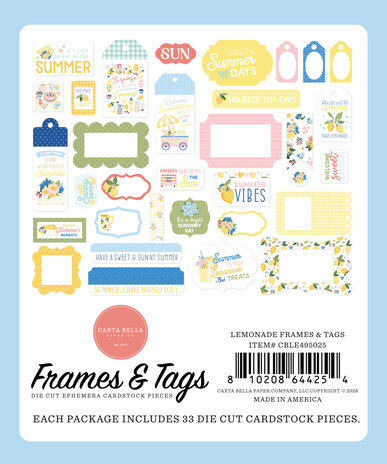 Carta Bella Lemonade Ephemera Frames & Tags (CBLE495025) Carta Bella Lemonade Ephemera Frames & Tags (CBLE495025)