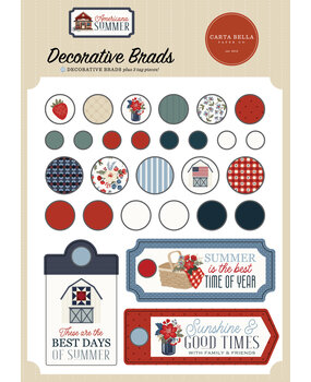 Carta Bella Americana Summer Decorative Brads (CBAS493020) Carta Bella Americana Summer Decorative Brads (CBAS493020)