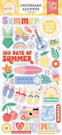 Echo Park Our Groovy Summer 6x13 Inch Chipboard Accents (OGS496021)
