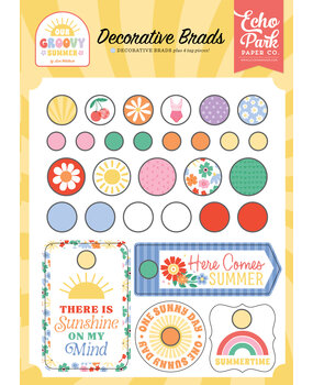 Echo Park Our Groovy Summer Decorative Brads (OGS496020) Echo Park Our Groovy Summer Decorative Brads (OGS496020)