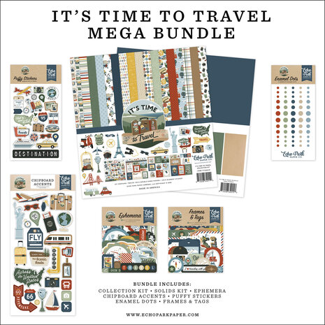 Echo Park It's Time To Travel 12x12 Inch Mega Bundle (TTT494050)