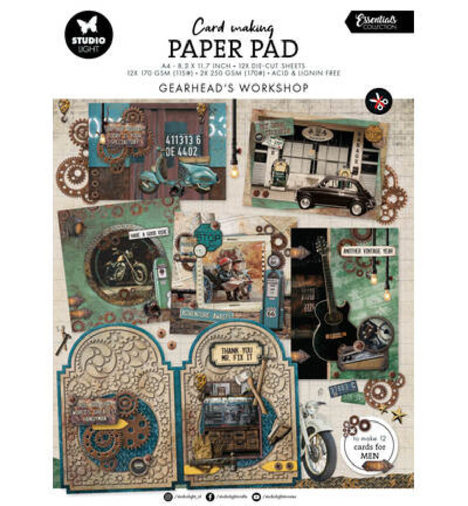 Studio Light Essentials Gearhead Workshop A4 Card Making Pad (SL-ES-CMP26)