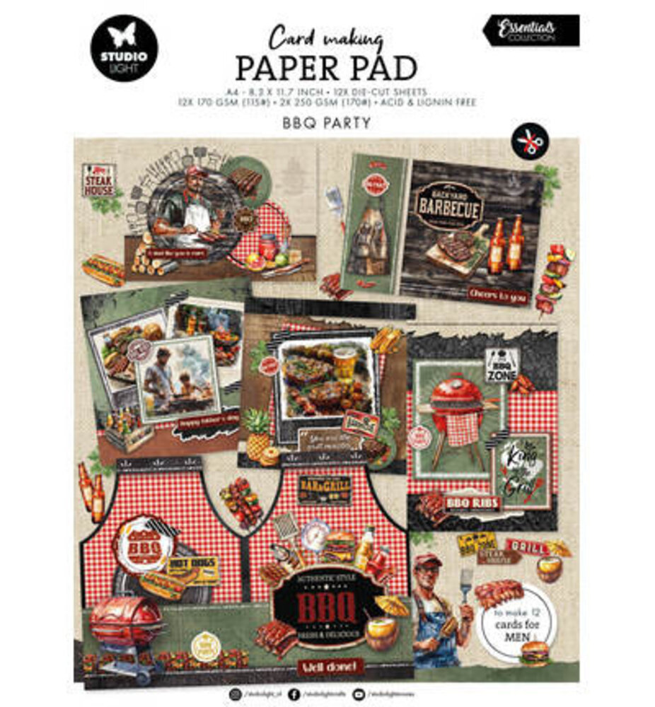 Studio Light Essentials BBQ Party A4 Card Making Pad (SL-ES-CMP27)