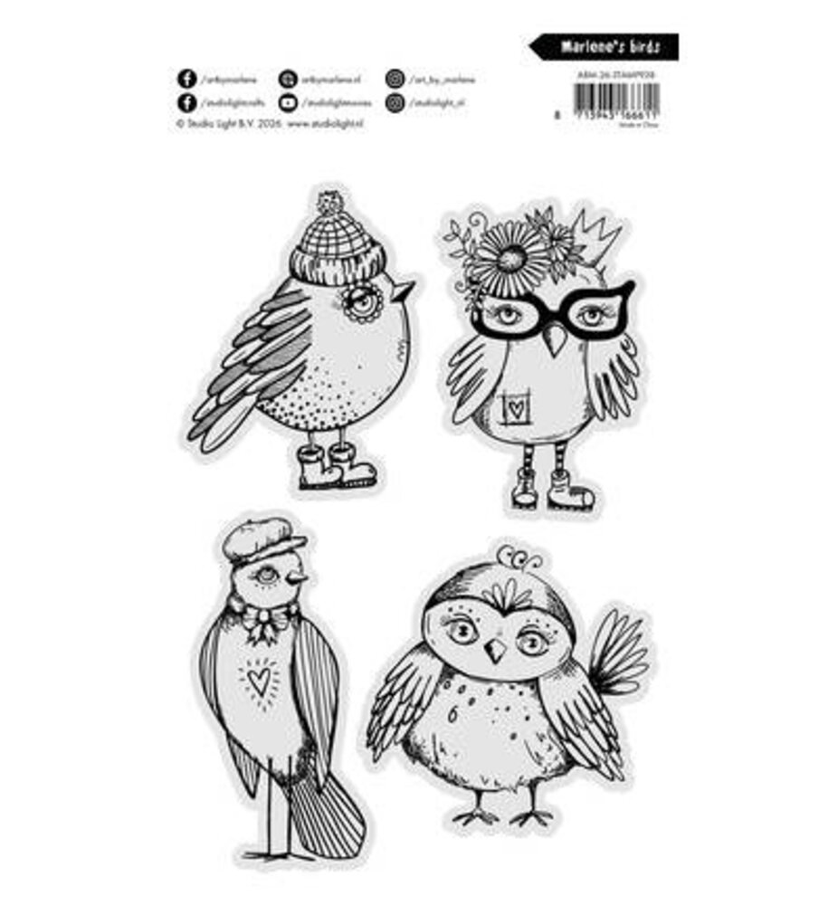 Studio Light Clear Stamp Marlene's Birds (ABM-26-STAMP938)