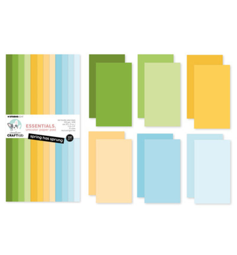 Creative Craftlab PRE-ORDER Essentials Spring Has Sprung Slimline Unicolor Paper Pad (CCL-ES-UPP471)