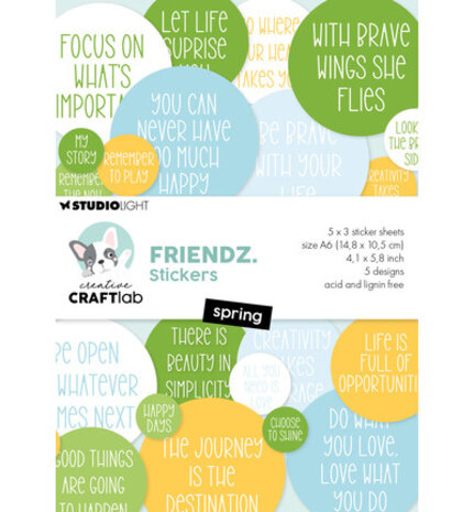 Creative Craftlab PRE-ORDER Friendz Spring A6 Sticker Pad (CCL-FR-STIC74)