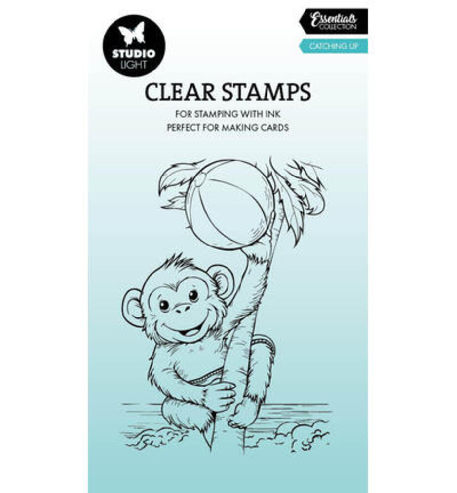 Studio Light PRE-ORDER Essentials Clear Stamps Catching up Monkey (SL-ES-STAMP947)
