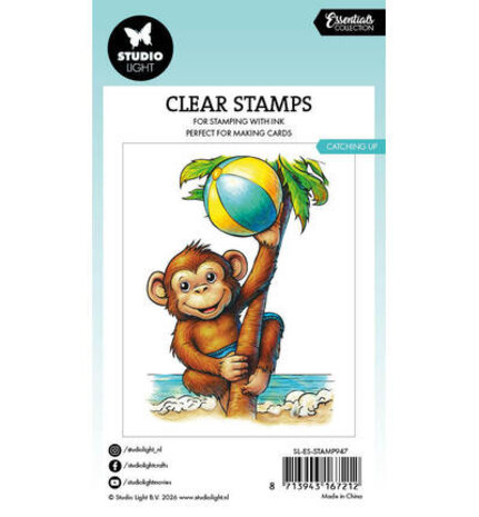 Studio Light PRE-ORDER Essentials Clear Stamps Catching up Monkey (SL-ES-STAMP947)