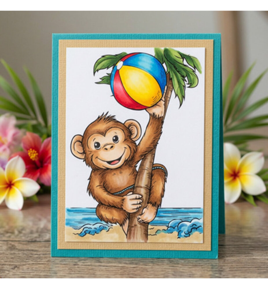 Studio Light PRE-ORDER Essentials Clear Stamps Catching up Monkey (SL-ES-STAMP947)