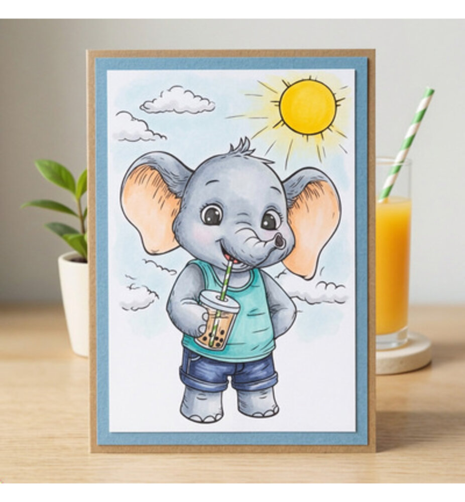 Studio Light PRE-ORDER Essentials Clear Stamps Juicy Joy Elephant (SL-ES-STAMP948)