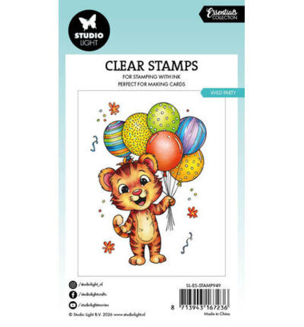 Studio Light PRE-ORDER Essentials Clear Stamps Wild Party Tiger (SL-ES-STAMP949)