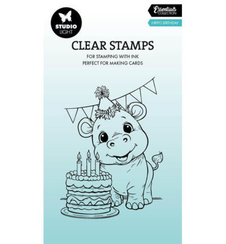 Studio Light PRE-ORDER Essentials Clear Stamps Hippo Birthday (SL-ES-STAMP950)
