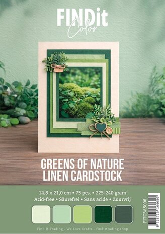 Find It Trading Linen Cardstock Pack A5 Greens Of Nature (FITCBA5006) Find It Trading Linen Cardstock Pack A5 Greens Of Nature (FITCBA5006)