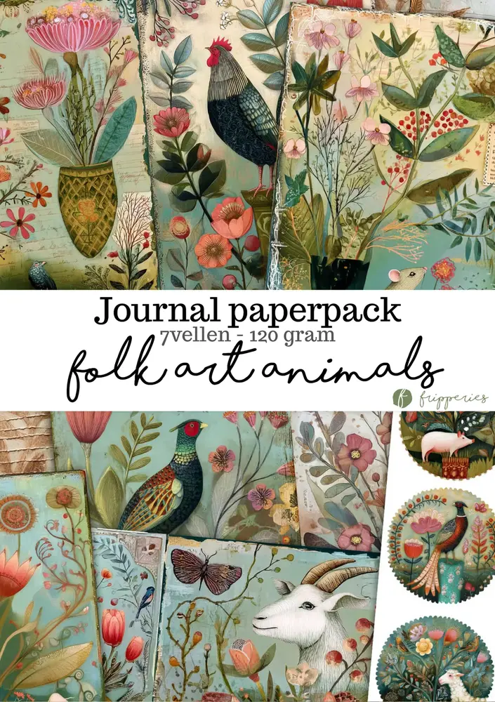 Fripperies Folk Art Animals A5 Journal Paperpack (FOL) Fripperies Folk Art Animals A5 Journal Paperpack (FOL)