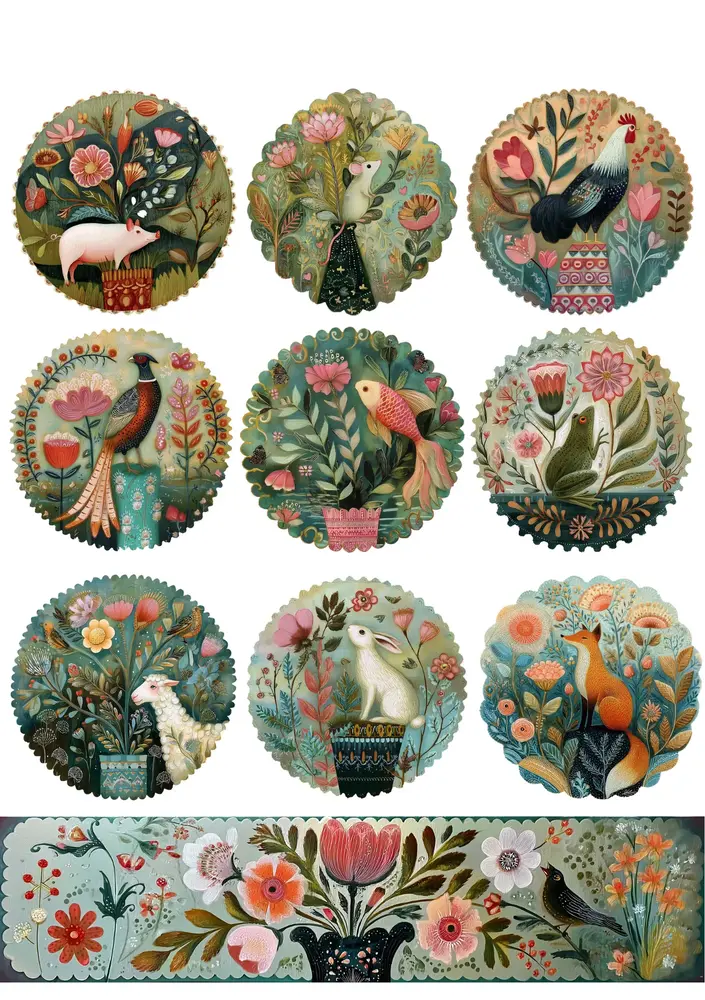 Fripperies Folk Art Animals A5 Journal Paperpack (FOL) Fripperies Folk Art Animals A5 Journal Paperpack (FOL)