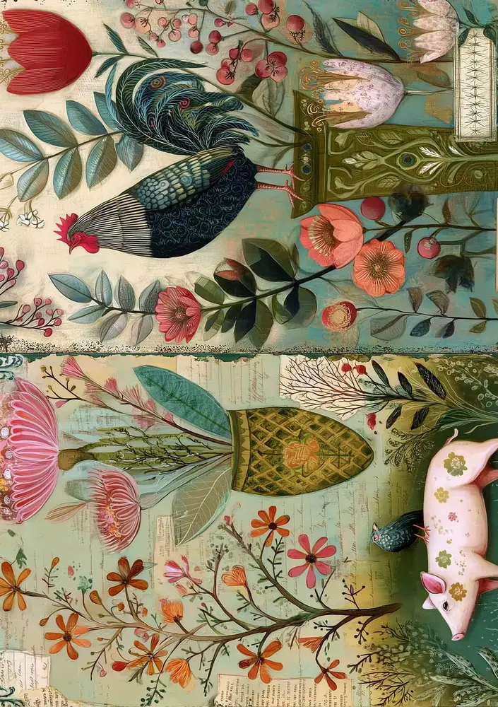 Fripperies Folk Art Animals A5 Journal Paperpack (FOL) Fripperies Folk Art Animals A5 Journal Paperpack (FOL)