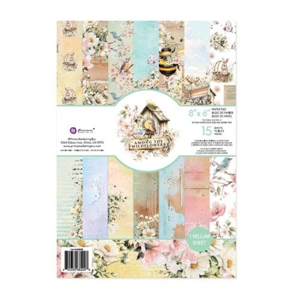 Prima Marketing Inc Among the Wildflowers 6x8 Inch Paper Pad (682248)
