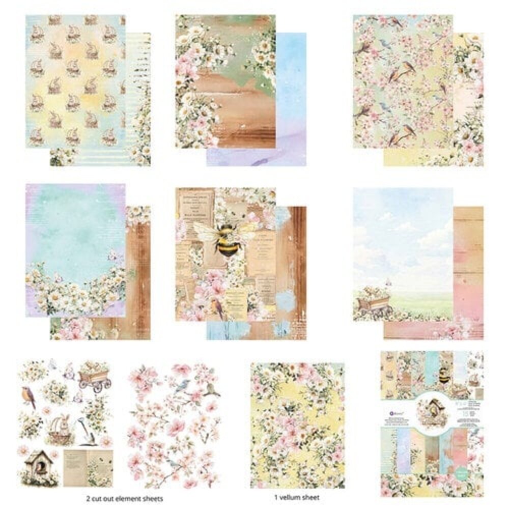Prima Marketing Inc Among the Wildflowers 6x8 Inch Paper Pad (682248)