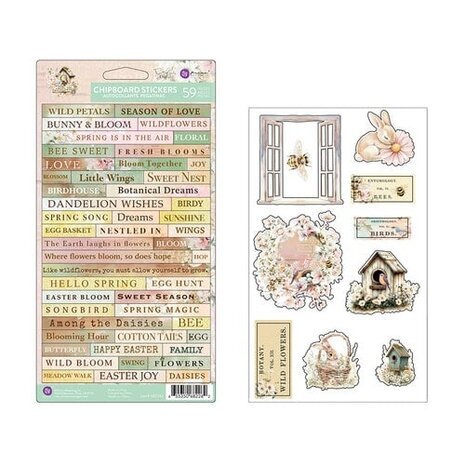 Prima Marketing Inc PRE-ORDER Among the Wildflowers Chipboard Stickers (682262)