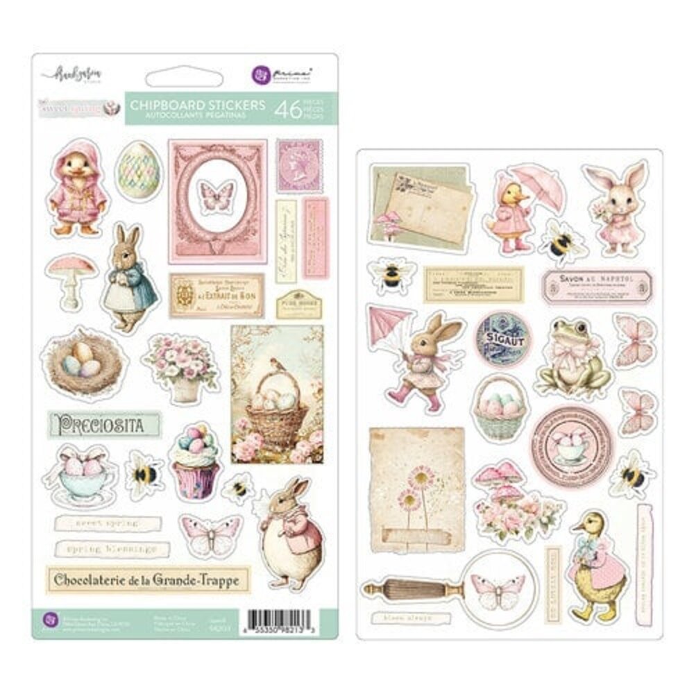 Prima Marketing Inc PRE-ORDER Sweet Spring Chipboard Stickers (982133)