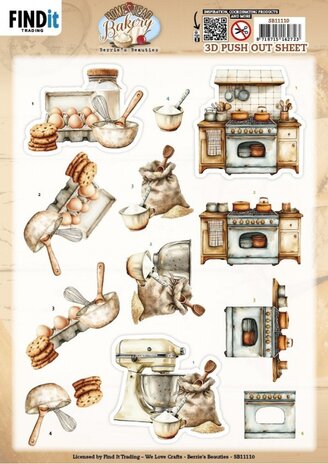 Berrie's Beauties Homestead Bakery 3D Push Out Kitchen Prep (SB11110) Berrie's Beauties Homestead Bakery 3D Push Out Kitchen Prep (SB11110)