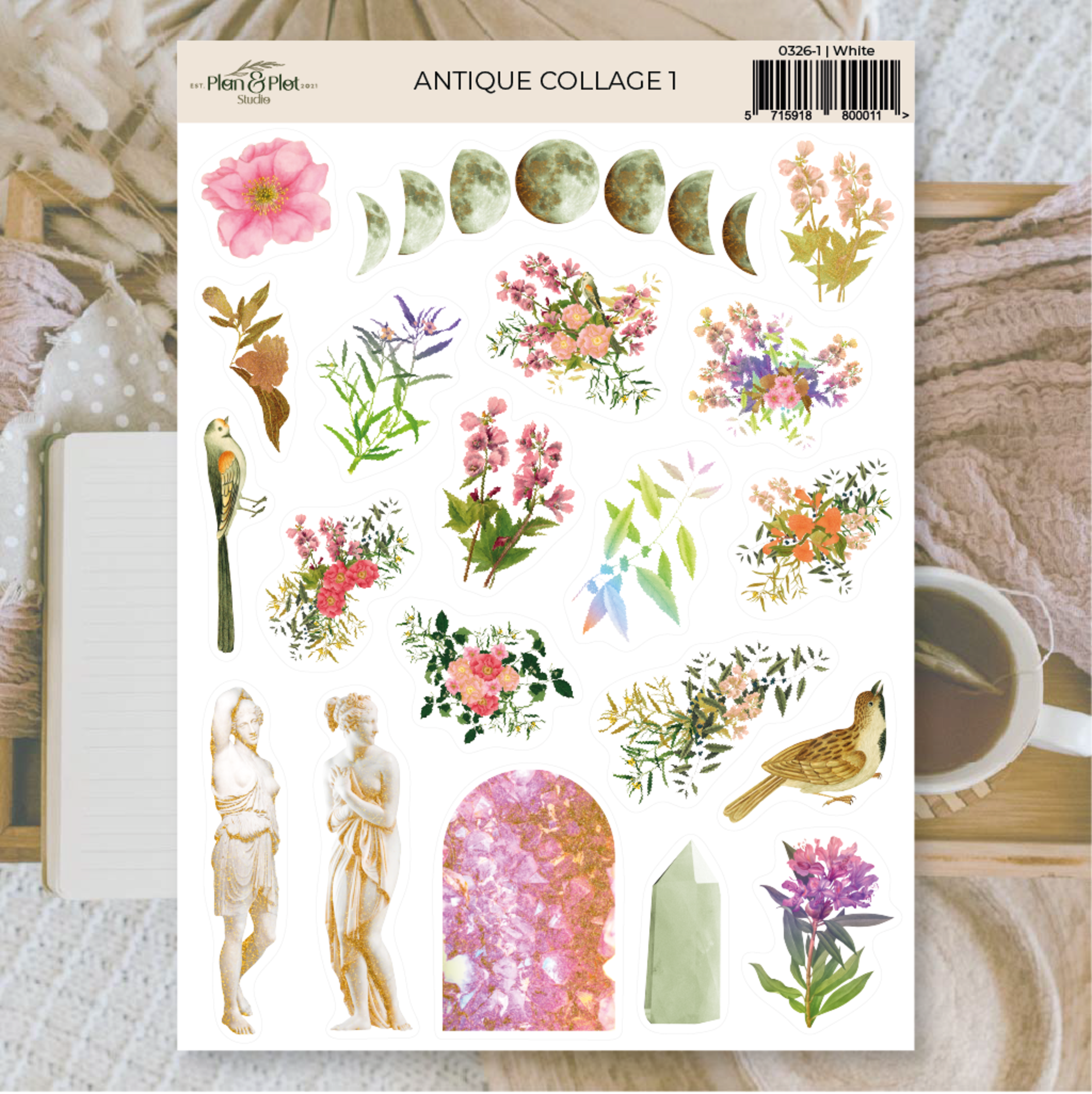 Sticker Collage Print Plan & Plot Studio Antique Collage 1 Stickers (0326-1) - Paperpads.nl