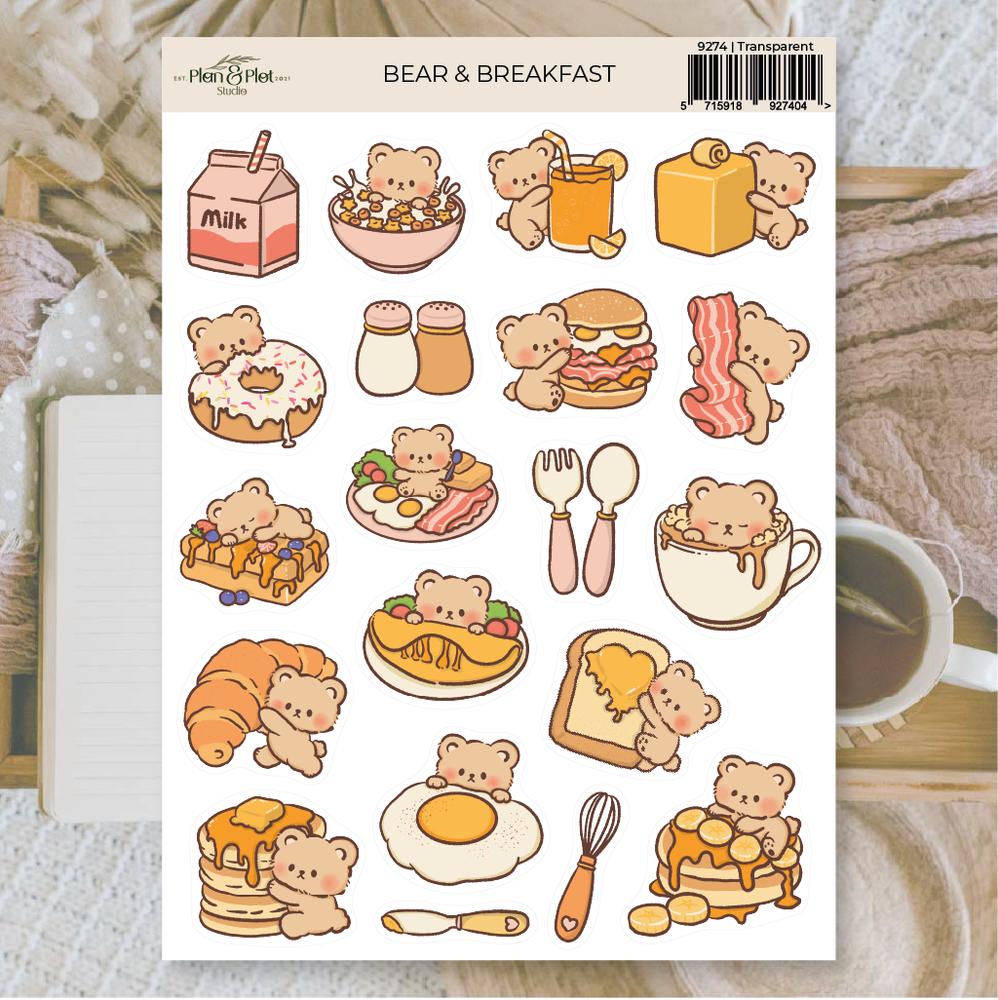Plan & Plot Studio Bear & Breakfast Stickers (9274)
