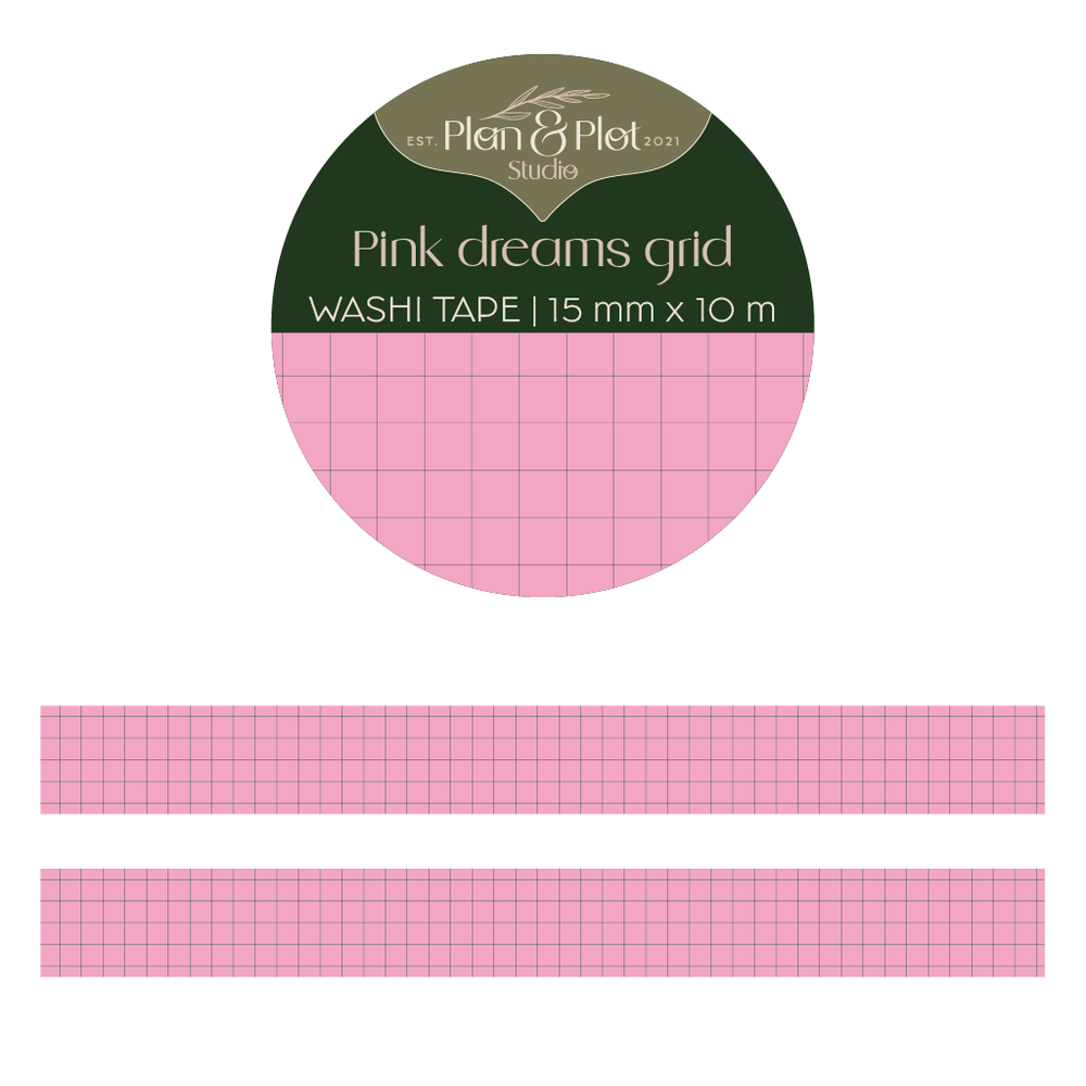 Plan & Plot Studio Pink Dreams Washi Tape 15mm (WT159)