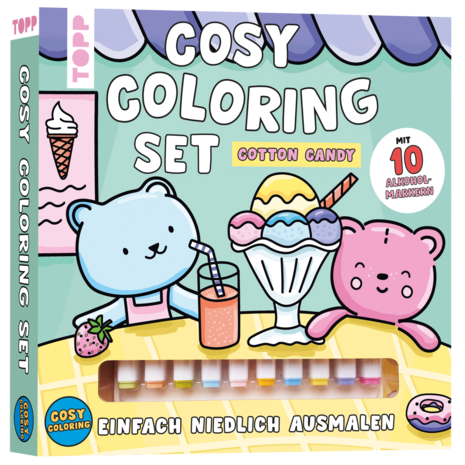 Topp Cosy Coloring Cotton Candy + 10 Alcohol Markers (18754)