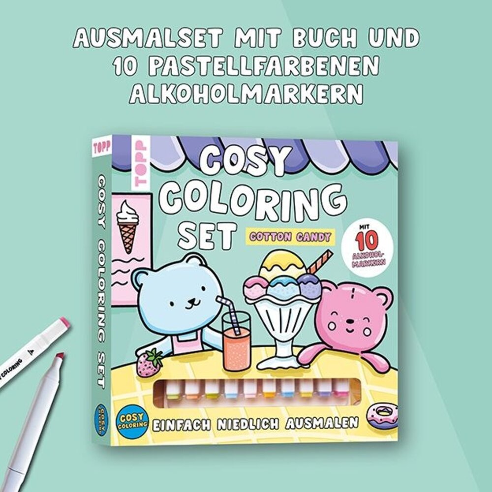 Topp Cosy Coloring Cotton Candy + 10 Alcohol Markers (18754)