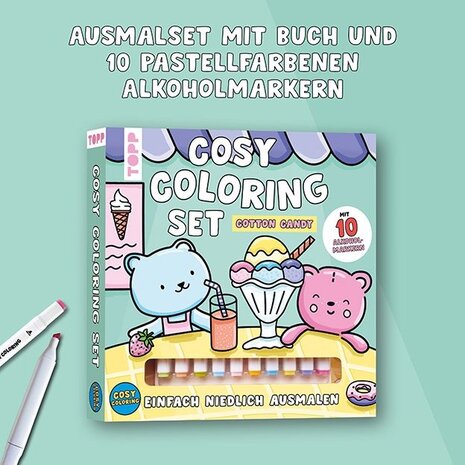 Topp Cosy Coloring Cotton Candy + 10 Alcohol Markers (18754)