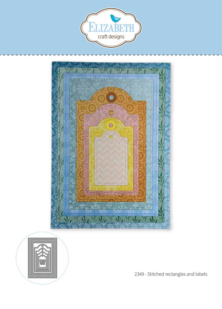 Elizabeth Craft Designs Beautiful Blooms Dies Stitched Rectangles and Labels (2349)