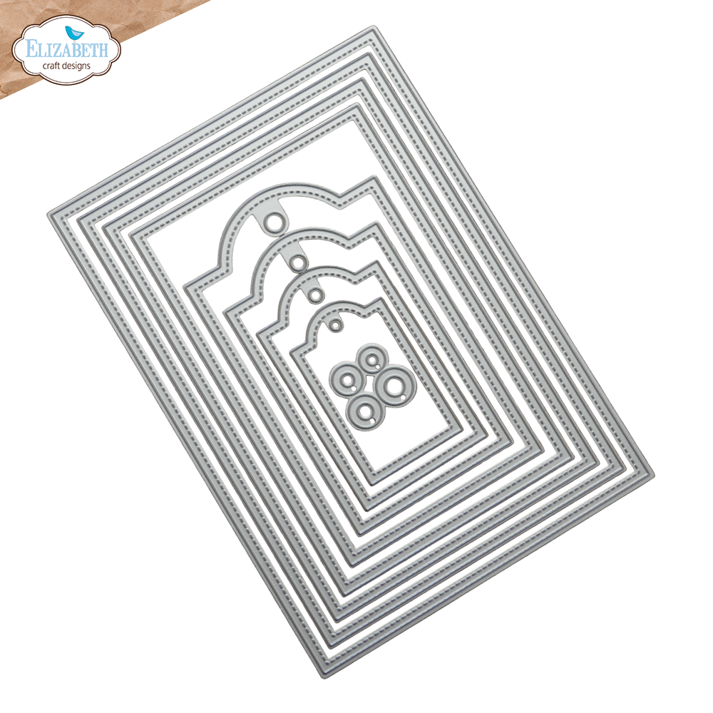 Elizabeth Craft Designs Beautiful Blooms Dies Stitched Rectangles and Labels (2349)