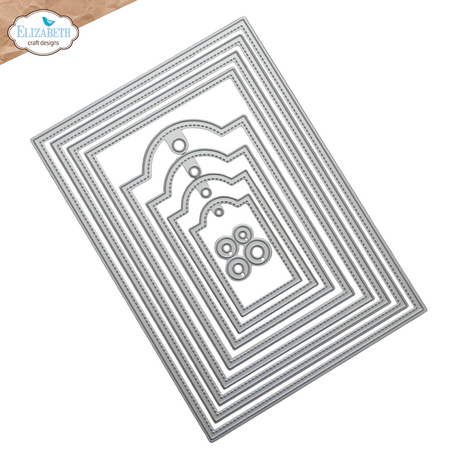 Elizabeth Craft Designs Beautiful Blooms Dies Stitched Rectangles and Labels (2349)