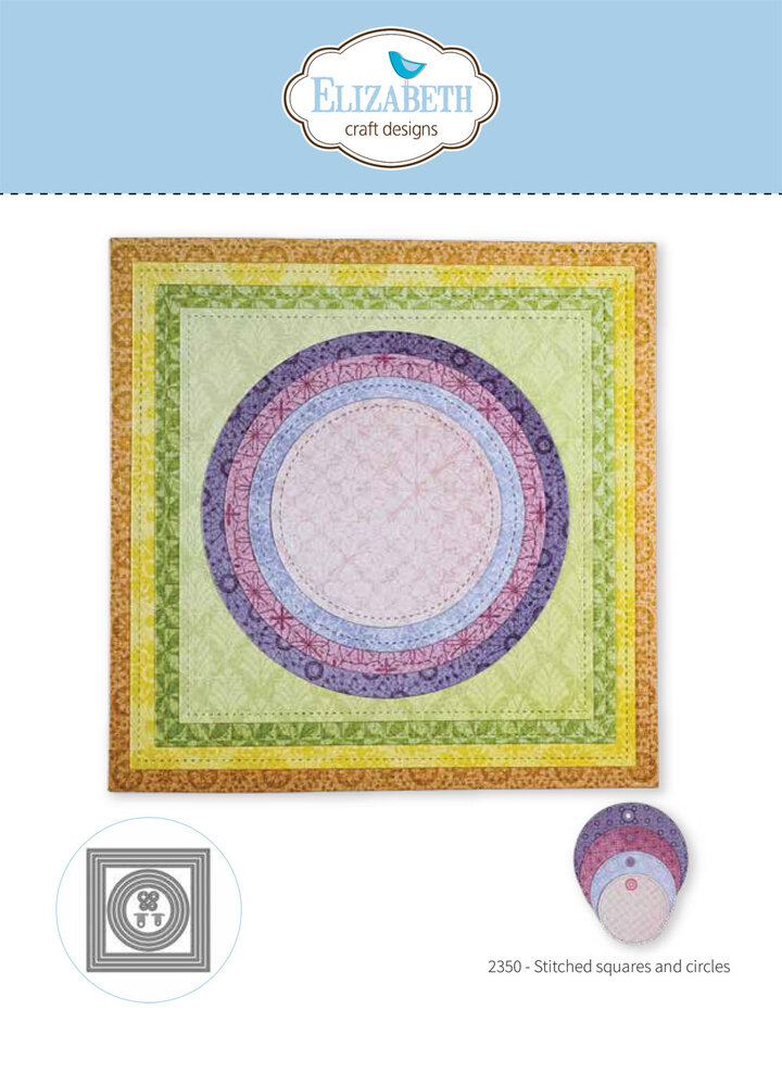 Elizabeth Craft Designs Beautiful Blooms Dies Stitched Squares and Circles (2350)
