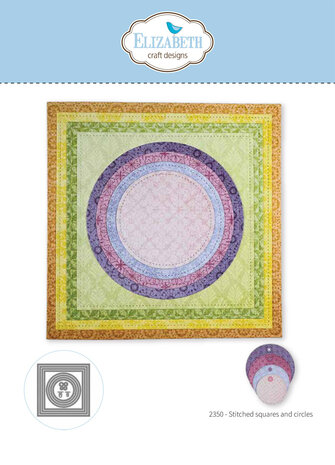 Elizabeth Craft Designs Beautiful Blooms Dies Stitched Squares and Circles (2350)