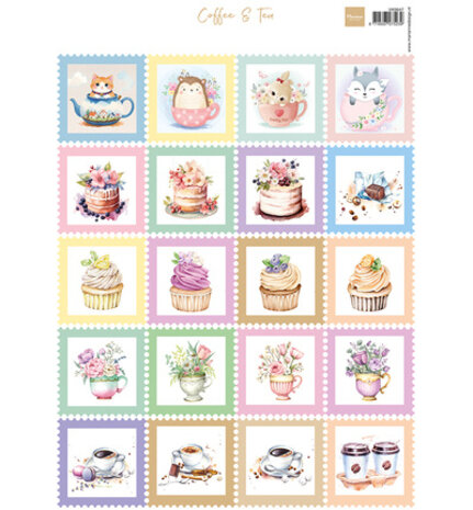 Marianne Design PRE-ORDER Knipvel A4 Stamps Coffee & Tea (VK9647)