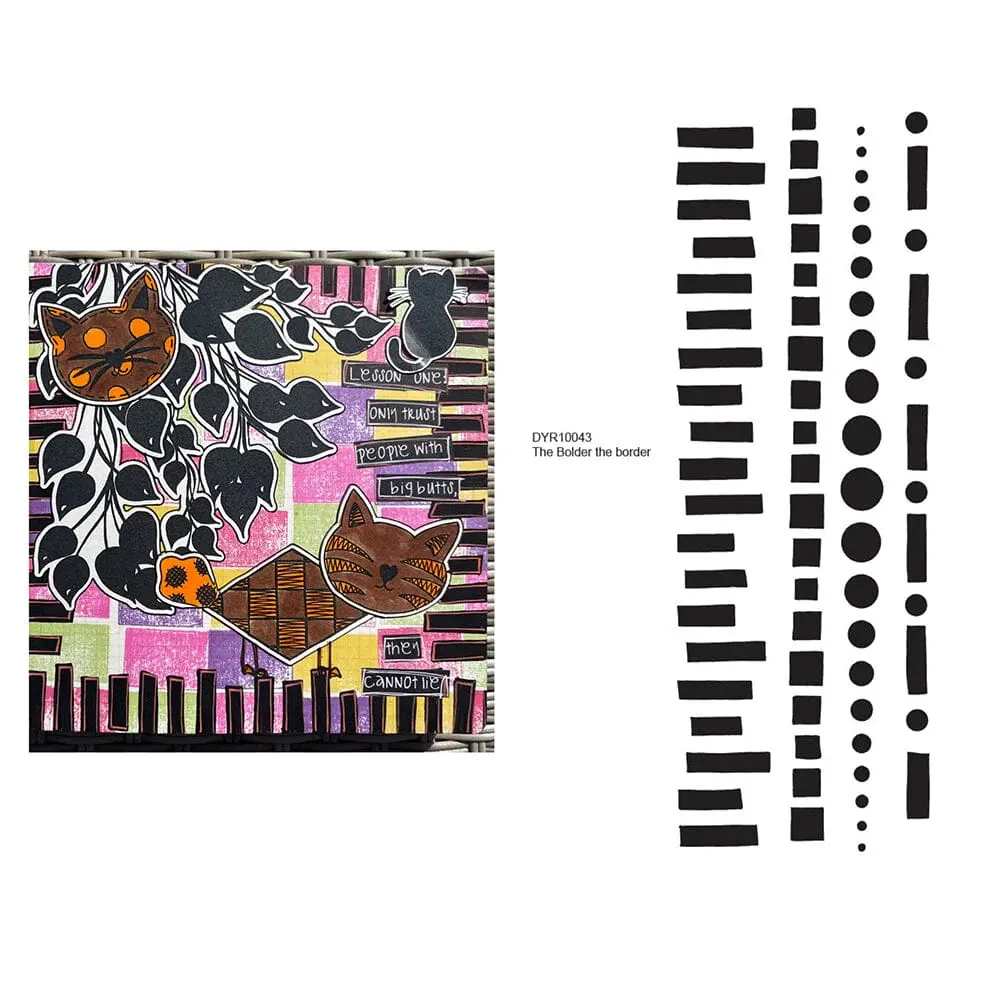 Ranger Dylusions The Bolder The Border Cling Stamps (DYR10043) Ranger Dylusions The Bolder The Border Cling Stamps (DYR10043)